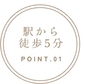 駅から徒歩5分 POINT.01